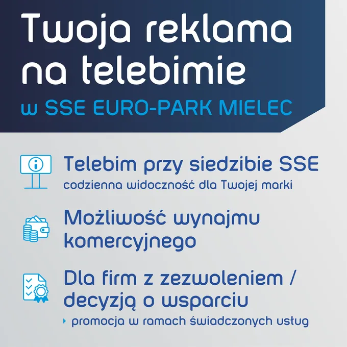Obraz: Twoja firma na telebimie w SSE EURO-PARK MIELEC – skuteczna promocja w sercu strefy